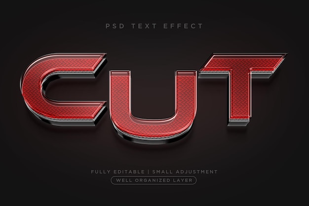 Cut 3d style text effect