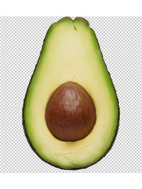 a cut avocado with a brown center and a brown center