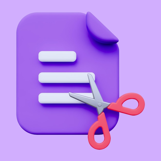 Cut File 3D Icon