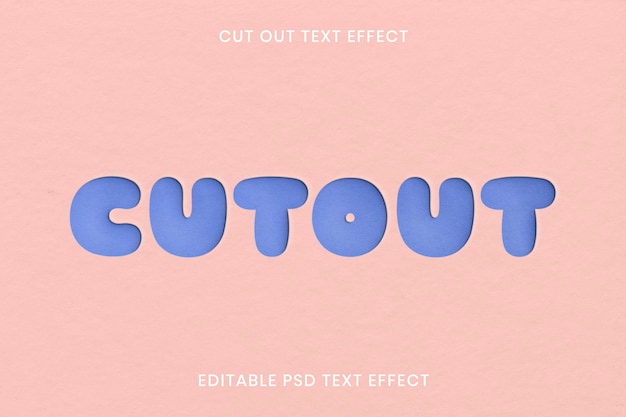 PSD cut out text effect psd editable template