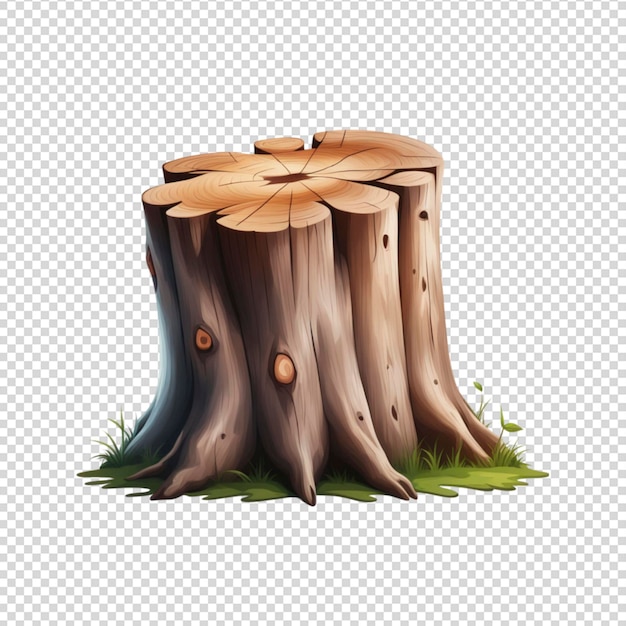 PSD a cut out of a tree stump with a cut out of it