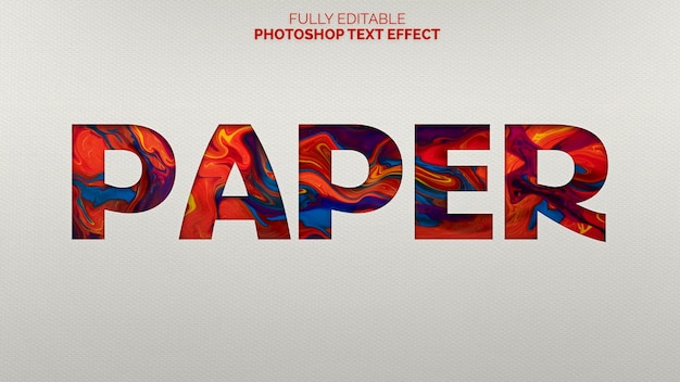 Cut paper text effect PSD