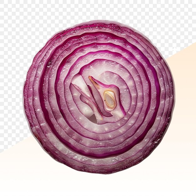 PSD a cut of red onion with a cut out of it