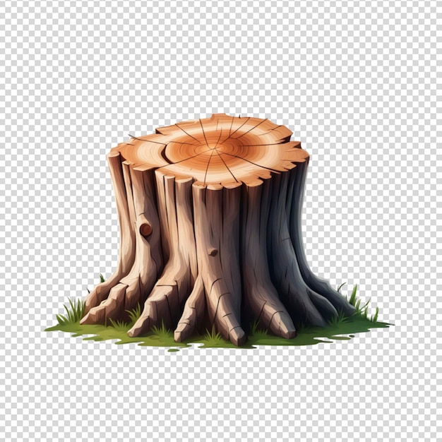 a cut tree stump with a cut out of it