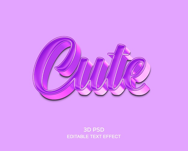 Cute 3d editable text effect with premium background