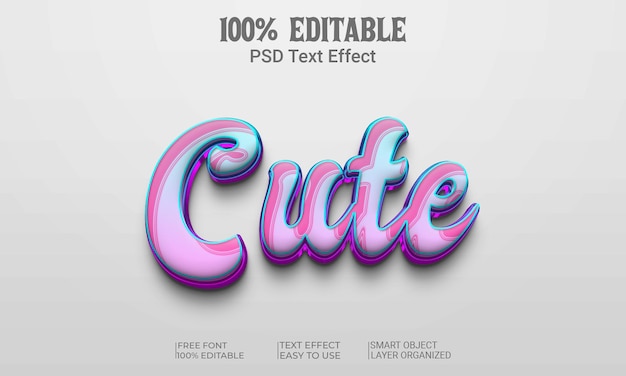 Cute 3d editable text effect