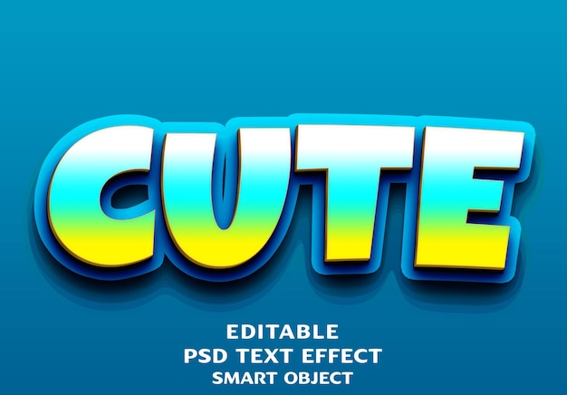 cute 3d text effect design