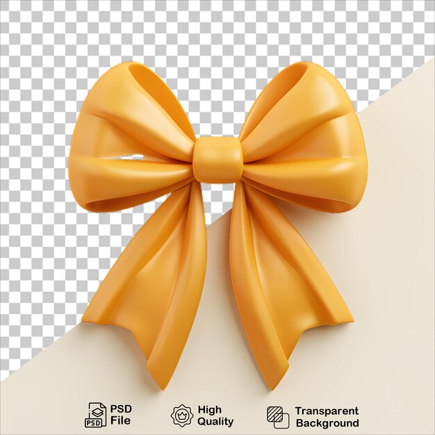 PSD cute 3d yellow bow cartoon render