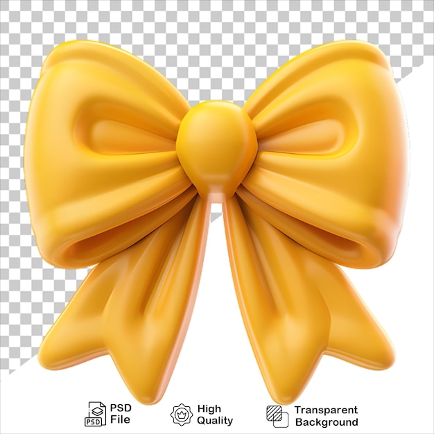 PSD cute 3d yellow bow cartoon render