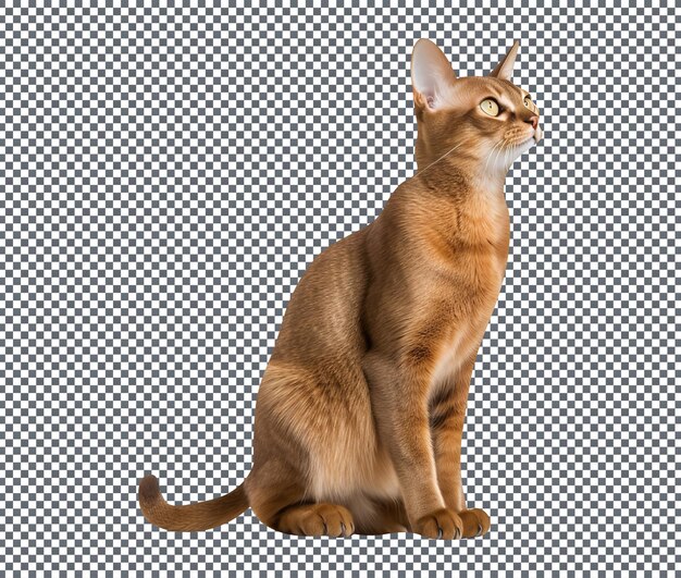 Cute Abyssinian cat isolated on transparent background