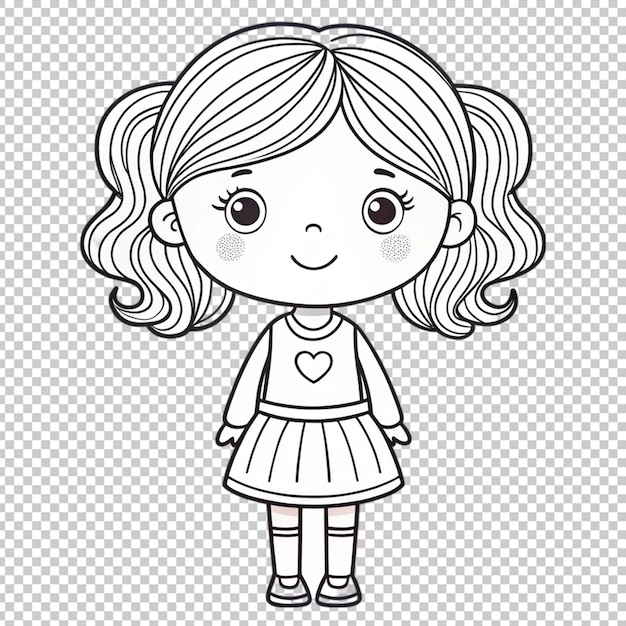 PSD cute angel outline for creative coloring