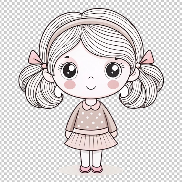 PSD cute angel outline for creative coloring