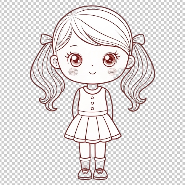 PSD cute angel outline for creative coloring