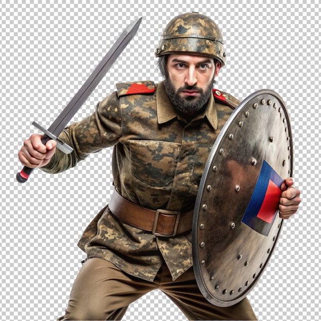 PSD cute armenia flag soldier fighting with word isolated on transparent background