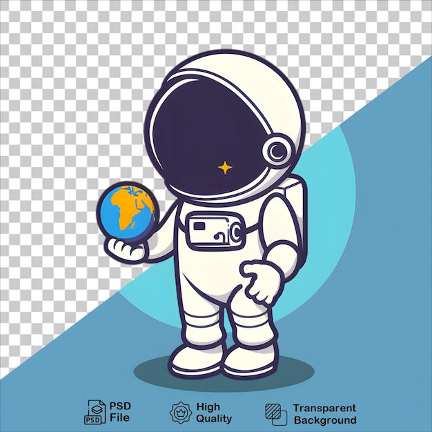 Cute Astronaut Holding a Ball Transparent Cartoon Art