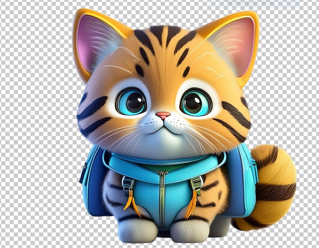 Cute Baby Cat PNG Illustration