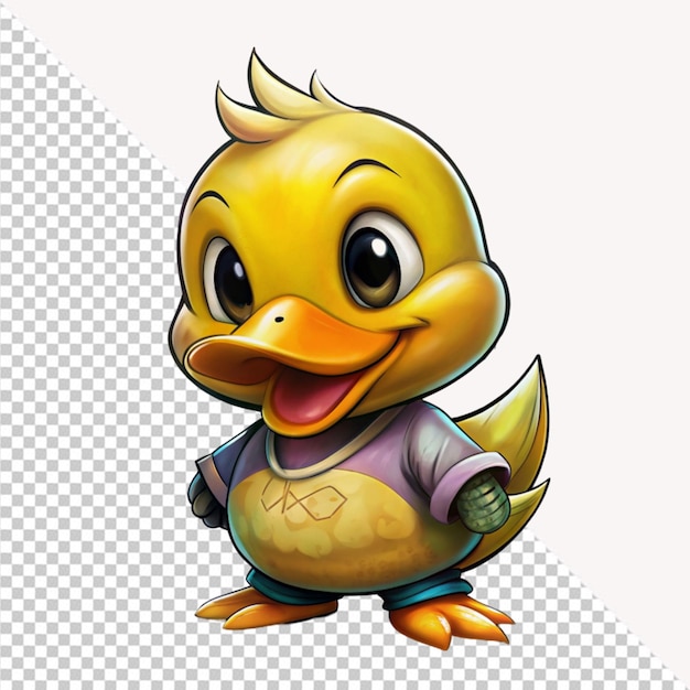 cute baby duck on transparent background