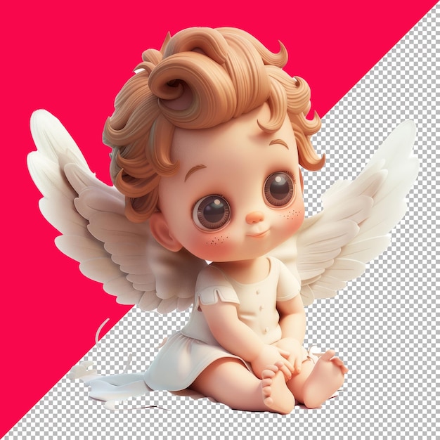 PSD cute baby finch isometric cartoon illustration transparent background png psd