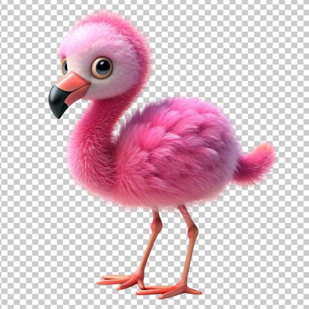 cute baby flamingo pink bird Transparent Background