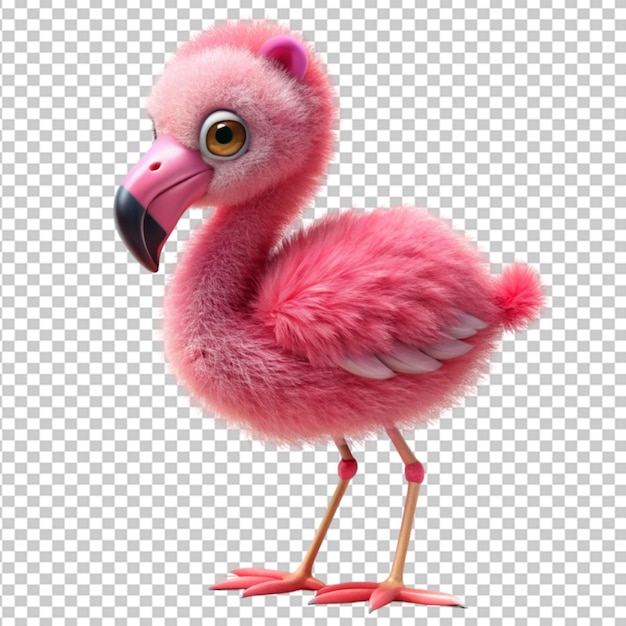 cute baby flamingo pink bird Transparent Background