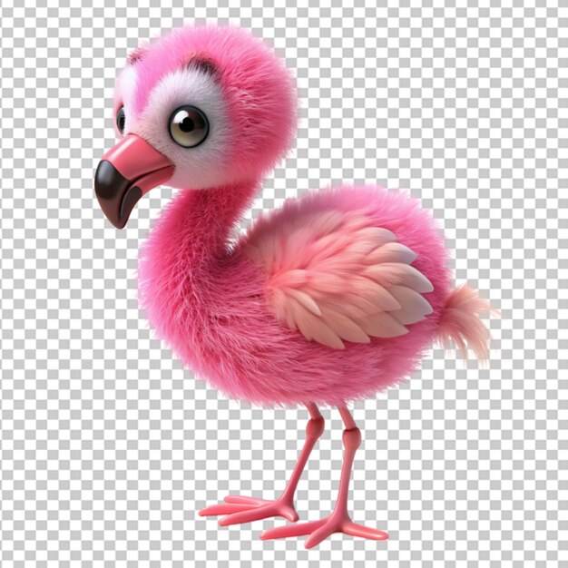 cute baby flamingo pink bird Transparent Background