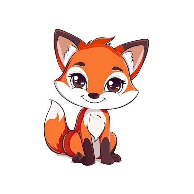 PSD a cute baby fox cartoon cartoon illustration