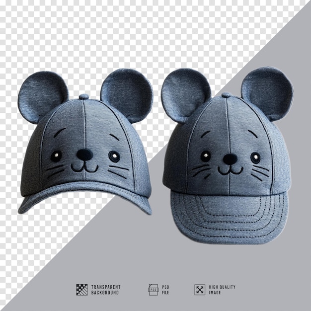 PSD cute baby hat and clothes image with ears without background hd quality