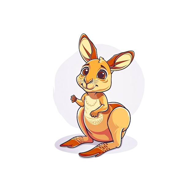 PSD a cute baby kangaroo cartoon cartoon illustration