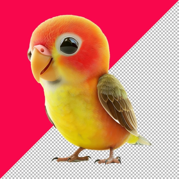 Cute Baby Macaw Cartoon Transparent Background PNG PSD