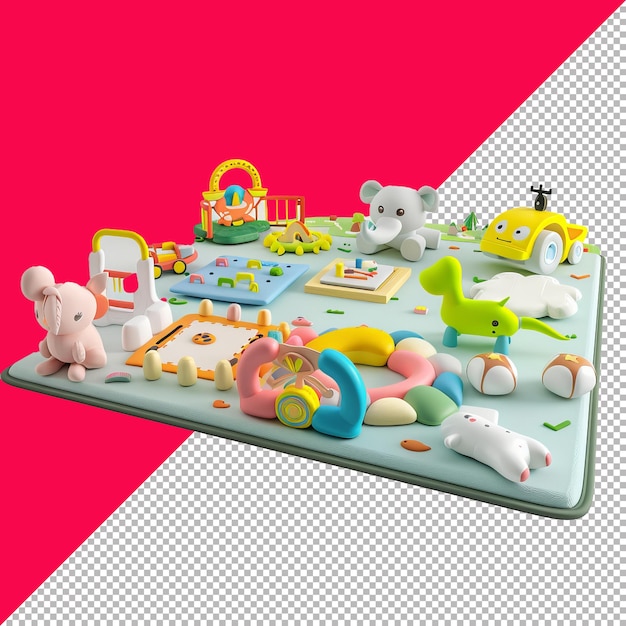 PSD cute baby play mat transparent background png psd