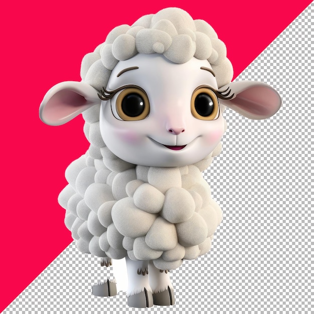 PSD cute baby sheep cartoon transparent background png psd