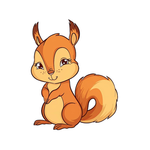 A Cute Baby Squirrel Cartoon Cartoon Illustration