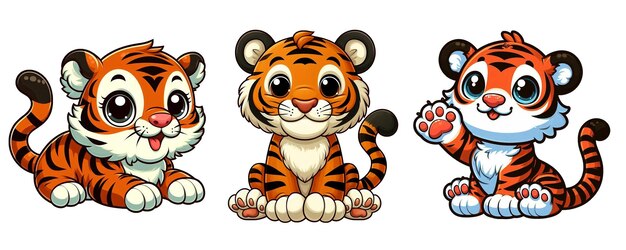 PSD cute baby tiger illustration