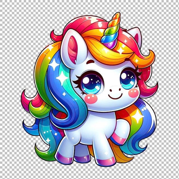 Cute Baby Unicorn Cartoon Adorable Colorful Unicorn