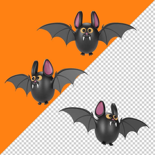 Cute bat isolated 3d render