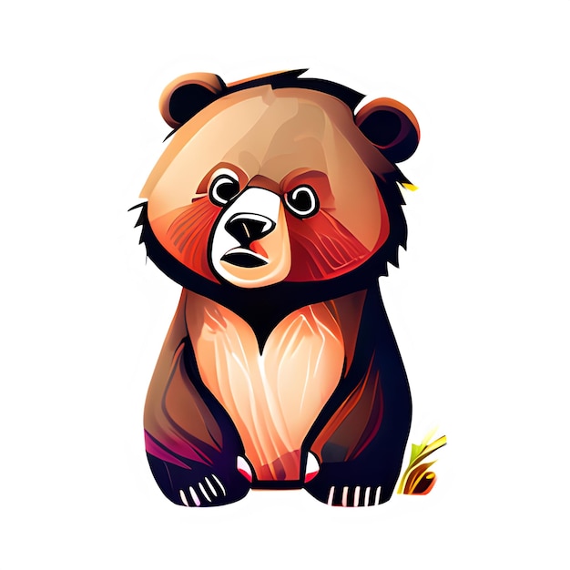 Cute Bear Illustrations Design Sticker