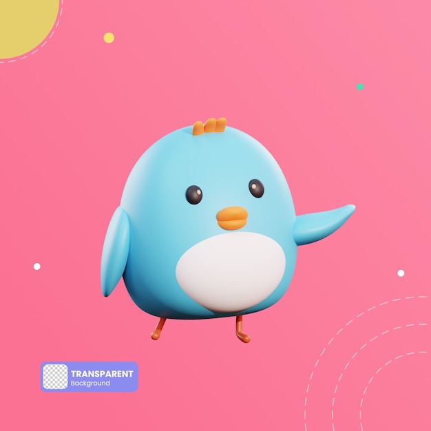 Cute bird 3d illustration