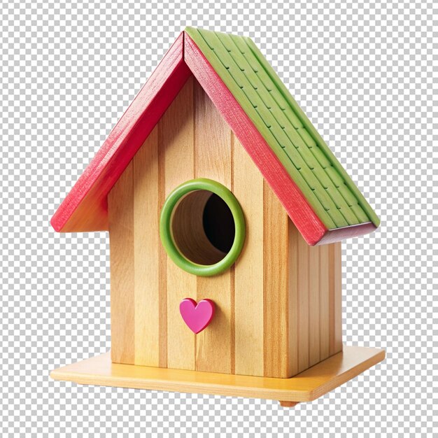 PSD cute birdhouse isolated