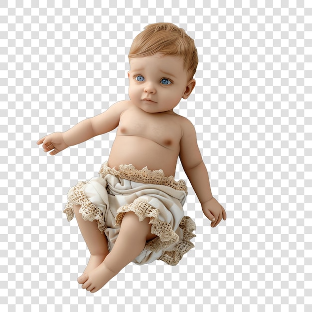 Cute Boho Baby realitic isolated on transparent background