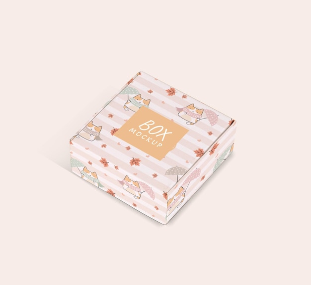 Cute box mockup