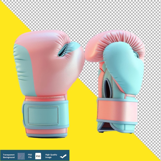 PSD cute boxing gloves 3d isometric render white background transparent background png psd