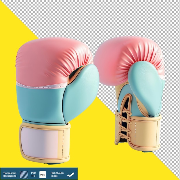 PSD cute boxing gloves 3d isometric render white background transparent background png psd