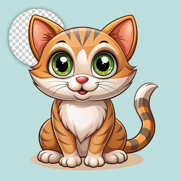 PSD cute brown kitten on transparent background