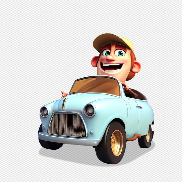 PSD cute car vector illustration