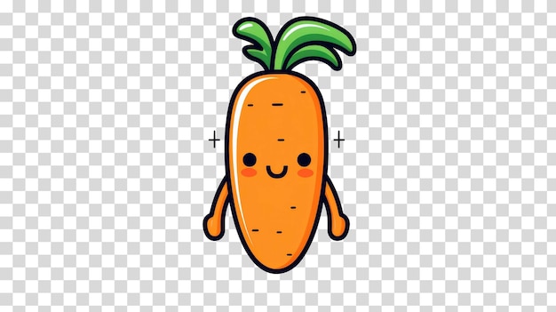 Cute Carrot isolated on transparent background vector illustration