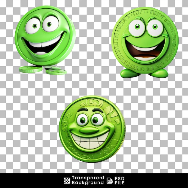 PSD cute cartoon 3d emoji on transparent background