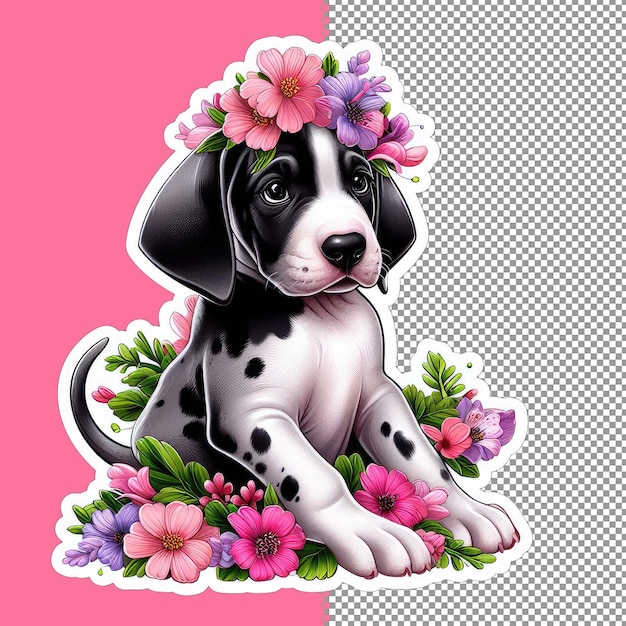 PSD cute cartoon baby dog drawing png