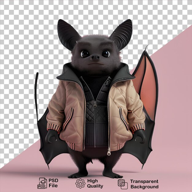 Cute cartoon bat isolated on transparent background include png file