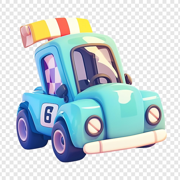 Cute Cartoon Blue Race Car