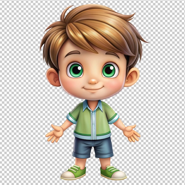 cute cartoon boy with a haircut and a shirt